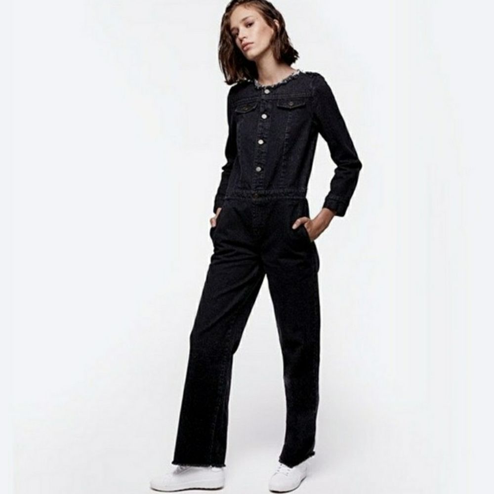 NWT Daya by Zendaya Black Denim Jumpsuit, XS